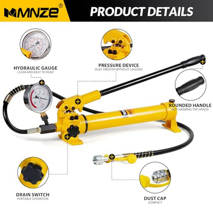 Hydraulic Hand Pump CP-700 High Pressure Portable Manual Hydraulic Pump Hydraulic Lifting Cylinder Jack Pump with Pressure Oil Gauge - size: CP-700 with oil gauge