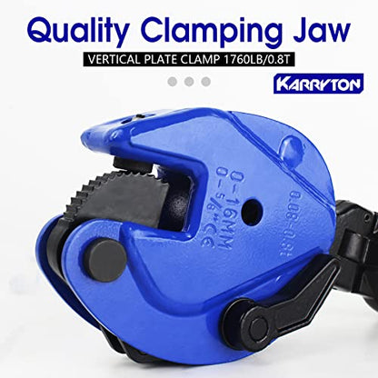 0.8Ton/1760LB Vertical Lifting Plate Clamp, Jaw Opening 0.6IN - style: 0.8T