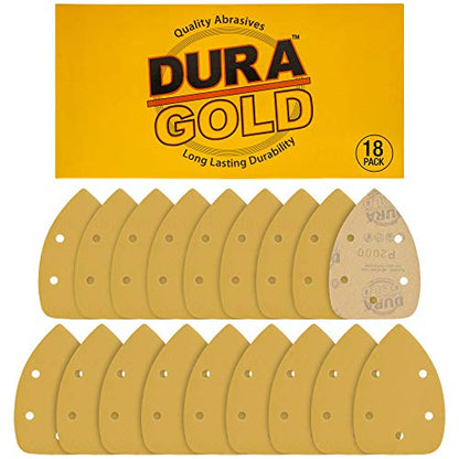 Dura-Gold Mouse Detail Sander Sandpaper Sanding Sheets, 5 Hole, 2000 Grit - size: 2000-Grit