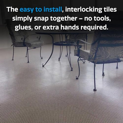 SnapLock DuraGrid 12"x12" Interlocking Deck Tiles, 24 Pack, Gray - color: Gray, size: 24 Pack
