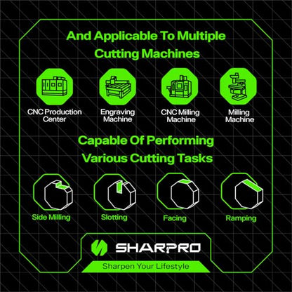 3/16'' Shank Carbide End Mills, 4 Flute Square End Mill Bits - size: 3/16 in(4 Flute)