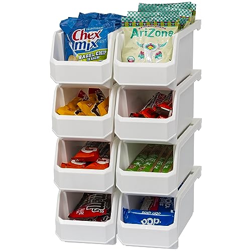 ReadySpace Medium Stackable Plastic Storage Bins, 8-Pack, White - color: White, size: Medium, 8-Pack
