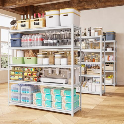 48" W Garage Shelving, 3000lb Heavy Duty Shelving - color: White, size: 48"W x 18''Dx 72"H
