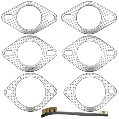 Strongthium 6 Pcs 2.25" 2.5" 3" Exhaust Gasket 2-Bolt