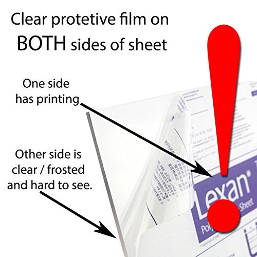 Lexan Polycarbonate Sheet 12" x 12" Clear .177” (3/16”) Thick, High Impact Clear Polycarbonate Sheet, Easy to Cut, Drill & Thermoform, Durable Alternative to Acrylic Sheets & Plexiglass - size: Thick - .177" - 3/16", Size - 12" x 12"