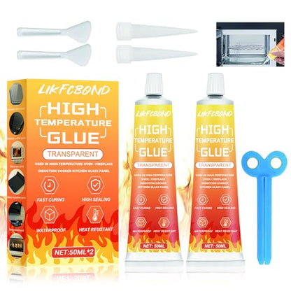 High Heat Adhesive Set, 3.38floz High Temperature Sealant (Clear)