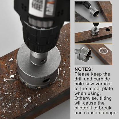 2-1/8''(54mm) TCT Hole Saw,Tungsten Carbide Hole Saw with Titanium-Plated Pilot Drill bit for Hard Metal,Alloy,Aluminum,Stainless Steel,Plastic,Iron - size: 2-1/8''(54mm) (1PCS)