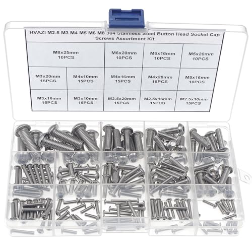 Metric M2.5-M8 304 Stainless Steel Button Head Socket Cap Screw Kit
