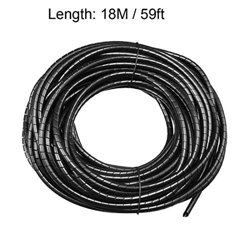uxcell 4mm Flexible Spiral Cable Wrap Wire Cord Wraps Manage Cord 18M Length Transparent - size: 3mmx4mmx18000mm