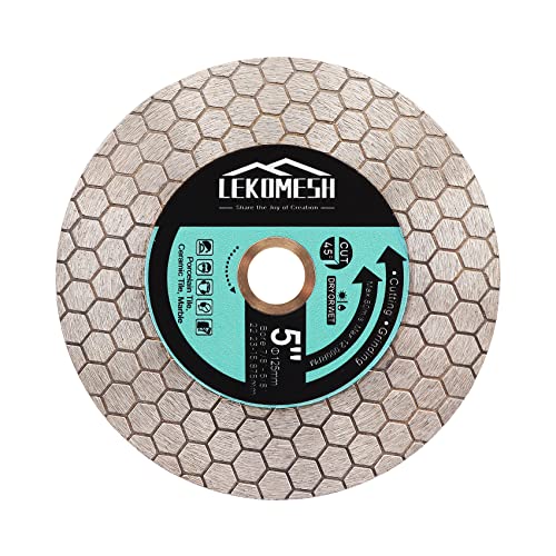 Tile Blade 5"/125mm Diamond Saw Blade Hexagon Design for Cutting and Grinding Granite Marble Ceramic Porcelain Tile,Arbor 7/8"-5/8" - size: 1 pc - 5 inch (125mm) - Arbor 7/8"-5/8"