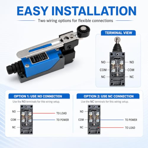 Adjustable Roller Lever Arm Limit Switch NC-NO CNC Mill Router ME-8108 2Pcs