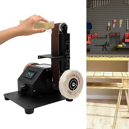 350W Electric Mini Belt Sander 90 Degree Knife Sharpener Electric Bench Grinder Sanding Machine with Adapter Powerful Bench Sander for Metal Wood DIY Handcraft, Tool & Knife Sharpening