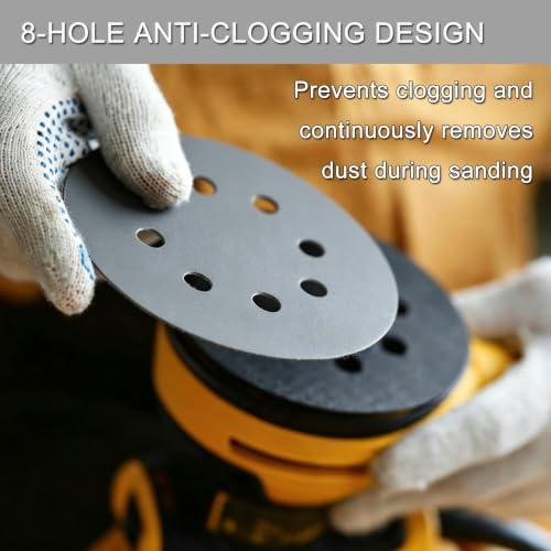 100Pcs 5 Inch Sanding Discs Hook & Loop 8-Hole Wet Dry Sandpaper 10000 Grit - style: 100Pcs 10000 Grit