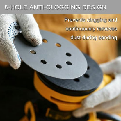 100Pcs 5 Inch Sanding Discs Hook & Loop 8-Hole Wet Dry Sandpaper 10000 Grit - style: 100Pcs 10000 Grit