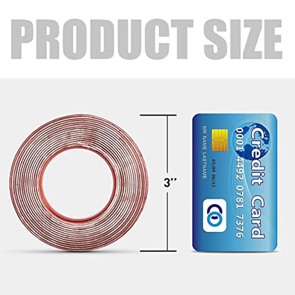 VERSAF Double Sided Tape Heavy Duty, 1/2" Clear Acrylic Mounting Nano Tape with Strong Adhesive, Removable for Wall Decor Art, Carpet, LED Lights, Car Glass, DIY Crafts, Poster (10FT) (Pack of 3) - size: 1/2 (Pack of 3)