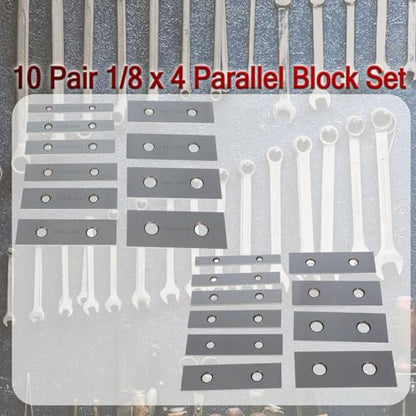 findmall 10 Pair 1/8 x 4 Accuracy Machinist Parallel Block Set 0.0002 Hardened Gage Gauge Tool Blocks Set, Wooden Boxes and Plastic Boxes - size: 10 Pair 1/8 x 4