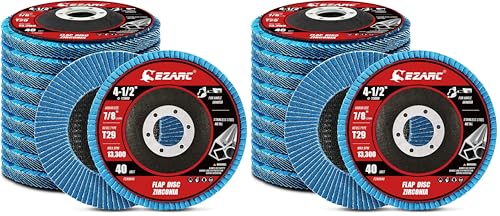 EZARC Flap Discs 40 Grit, 4 1/2 x 7/8-Inch Flap Sanding Disc, Type 29 Zirconia Grinding Wheel for Stainless Steel, Sheet Metal (20 Pack) - size: 40 GRIT (Pack of 2), style: Standard Version