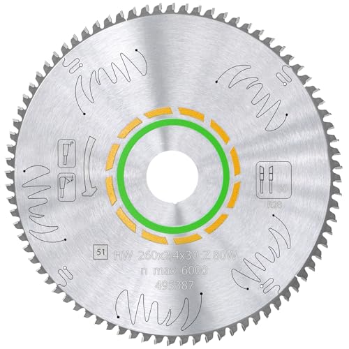 495387 80T Fine Tooth Cross-Cut Saw Blade for Kapex Miter Saw,30mm Arbor - style: 80T,260x2.4x30mm