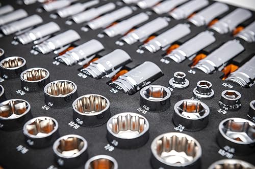 GEARWRENCH 85 Piece 3/8” Drive Master SAE Socket Set | GWMSSKT38SAE - style: 3/8" Chrome Sockets
