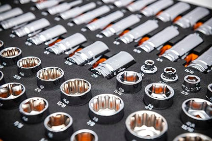 GEARWRENCH 85 Piece 3/8” Drive Master SAE Socket Set | GWMSSKT38SAE - style: 3/8" Chrome Sockets