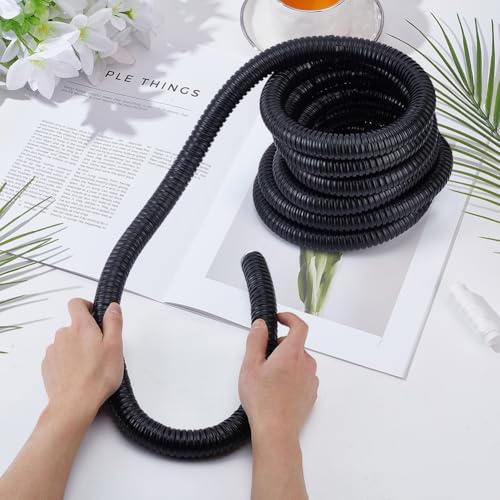 MAYJOYDIY 1Inch Black Metal Conduit Pipe PVC Galvanized Steel Metal Conduit Pipe Flexible Wire Loom Tubing for Automotive Home Office and Industrial Wiring & Cable Protection, 16.4ft - size: 16.4FTx0.98"