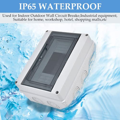 IP65 ABS Distribution Protection Box,8 Way Waterproof Circuit Breaker Distribution Box 8 DIN Rail Outdoor Distribution Junction Box for Electrical, Communication(7.9 x 6.1 x 3.5in) - color: 8 Way