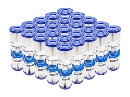 Pleated Poly Sediment Water Filter Cartridge 10x2.5" 20 Micron 25 Pack
