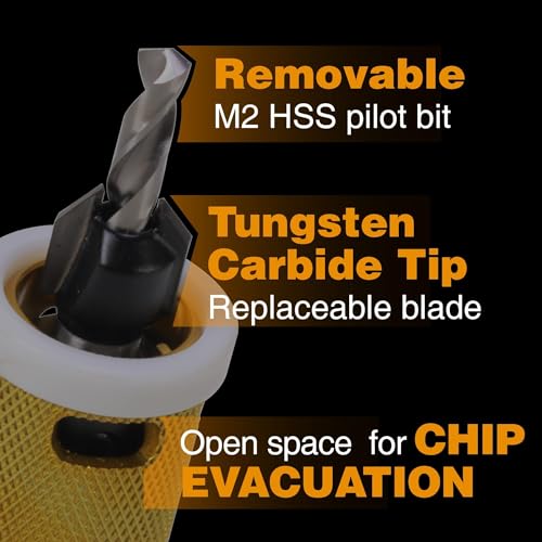 Carbide Tipped Countersink Drill Bit Set with Depth Stop, Hex Shank - size: Assorted Sizes (Set of 5 Pieces)