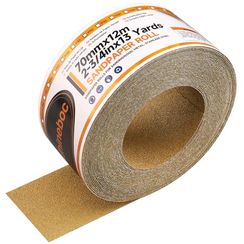 Shinboc Sandpaper Roll 60 Grit, PSA Sand Paper 2-3/4 Inch x 13 Yd - size: 60 Grit, style: Self Adhesive