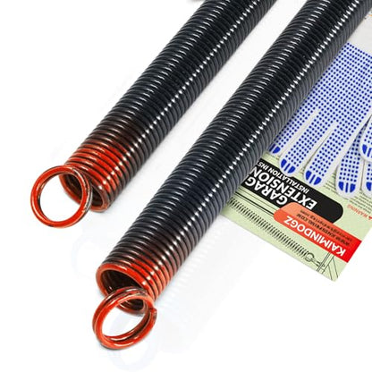 Pair of 70lb. Heavy Duty Garage Door Extension Springs Stretch Springs, 25" Long,Double Loop Ends, High Precision Electrophoresis Black Coated, MIN 16,000 Cycles, for 7ft High Garage Doors - size: 70LB-Orange