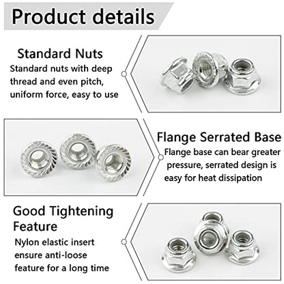 M4 Lock Nuts & Washers for RC Vehicles, Silver - color: Silver