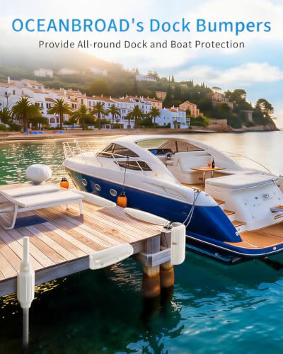 OCEANBROAD Dock Fender Bumpers, 17" Horztial Dock Bumpers for Edge Side - color: White, style: 2 Pack