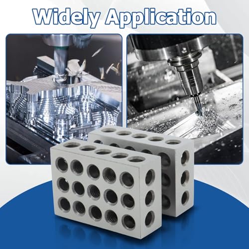WFLNHB 1 Matched Pair Accuracy 1 x 2 x 3 Inch Blocks 23 Holes 0.0002" Machinist 1-2-3 Set - size: 1" x 2" x 3", style: 23 Holes