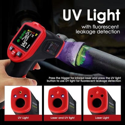 Infrared Thermometer Temperature Gun, Infrared Thermometer HVAC, -50~850°C (58~1562°F) Laser Temperature Gun for Automotive, HVAC,Industrial Use
