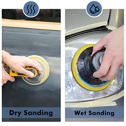 6 Inch 25 PCS Wet Dry Sanding Disc Hook Loop Sand Paper Sanding Pads - style: Grit 1200-3000 with foam sanding pad
