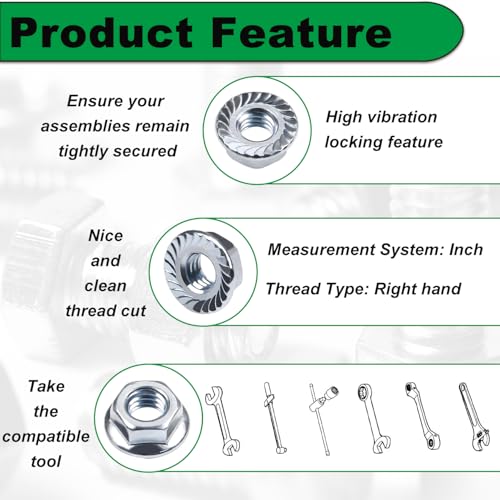 1/4-20 Serrated Flange Hex Nuts for DIY Home Mechanism - size: 1/4-20