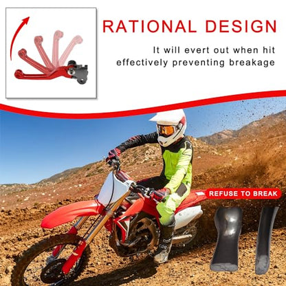 Motorcycle Brake Clutch Lever Pivot Levers Set Adjustable CNC for CRF250R CRF450R 2007-2025 CRF250RX 2019-2025 CRF450RX 2017-2023 CRF450RWE Dirt Bike Red - color: Red