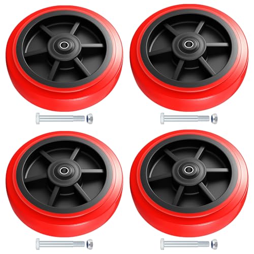 8 Inch Wheels，Heavy Duty Replacement Wheels,Caster Set of 4 Load 5000 Lbs - size: 8 INCH