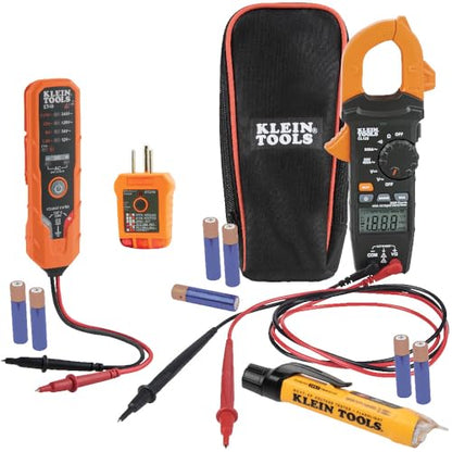 Klein Tools CL120VP Electrical Voltage Test Kit with Clamp Meter - size: Clamp Meter & 3 Testers Set
