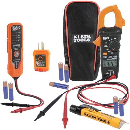 Klein Tools CL120VP Electrical Voltage Test Kit with Clamp Meter - size: Clamp Meter & 3 Testers Set