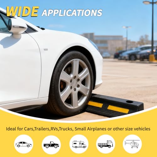Parking Stopper for Garage Parking with Bolts 3" H 2 Pack - size: 3"H 2pcs