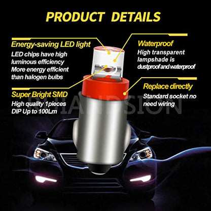 Ruiandsion BA7S 12V LED Bulb for Auto Cluster Warning Light – Red - color: Red