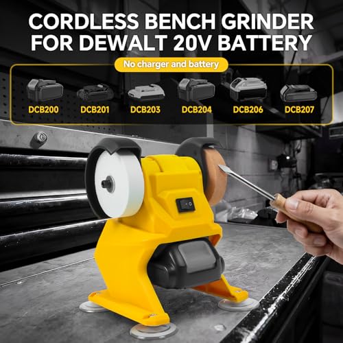 Mini Bench Grinder Polisher for Dewalt 20V Battery, Electric Belt Sander, Electric Knife Sharpener for Wood, Metalworking DIY, Small Sander(Only Tool)