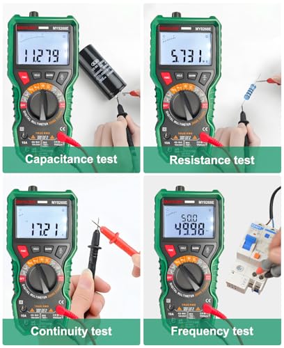 Digital Multimeter 20000 Count High Resolution True rms Multimeter 1000V DC/750V AC Voltmeter Accurately Measures Voltage Current Resistance Diodes Continuity Duty-Cycle Capacitor Temperature