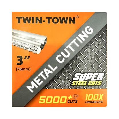 TWIN-TOWN 3 Inch Diamond Cutting Wheel Metal Cut Off Wheel, 3/8 Inch Arbor - style: 3 x 3/8"