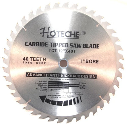 3PC Carbide Tipped Saw Blade 12” x 40T