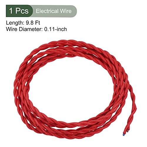YOKIVE Twisted Cloth Covered Wire, Wire with Vintage Style Electrical Wire Replacement, Great for Home, Bar, Party, Restaurant (Red, 9.8-Feet) - color: Red, size: 9.8-Feet