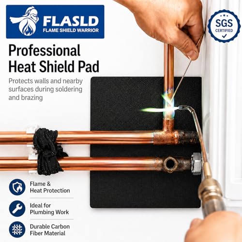 FLASLD 18×24 inch Welding Blanket Fireproof Mat 5mm Heat Shield for Soldering Up To 1800°F Flame Retardant Fabric Carbon Felt for Brazing Stove Welders Plumbers - size: 18×24 inch
