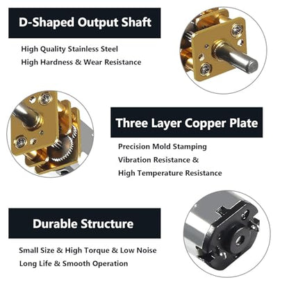 N20 Gear Motor High Torque Speed Reduction Motor 3mm Shaft Mini DC Motor Metal Gearwheel Micro Electric Motor for Robot Models, RC Cars, DIY Engine Toys (12V 3000RPM) - size: 12V 3000RPM