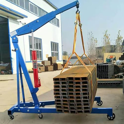 VEVOR 4 Ton Hydraulic Long Ram Jack, Cherry Picker Ram with Single Piston Pump, Manual Engine Hoist Cylinder with Handle and Flat Base, for Garage & Engine Lifting, Red - color: Red